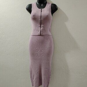 - XS - Lavender Two-Piece Skirt Set